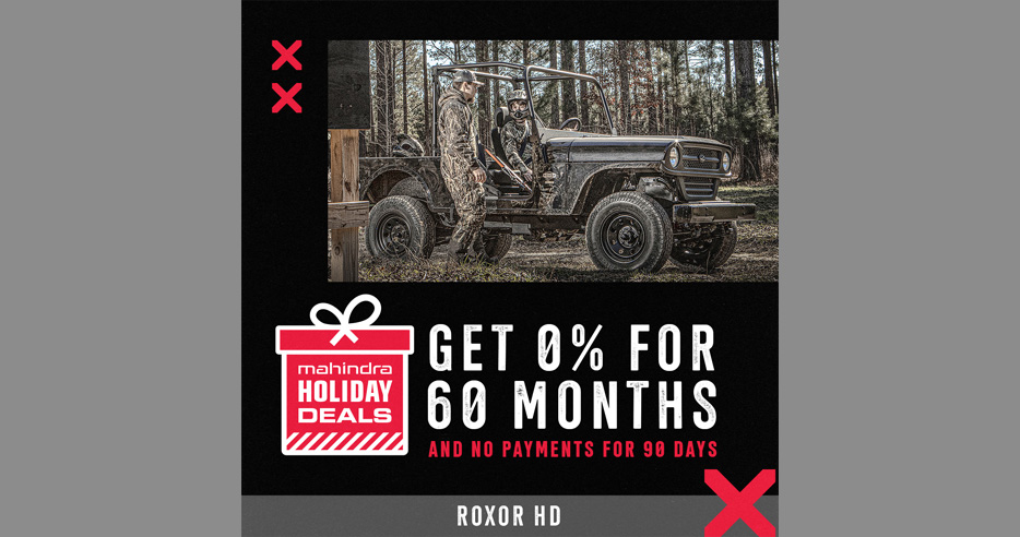 0% APR for 60 months or up $3000 cash back and no pay for 90 days on ROXOR HD
